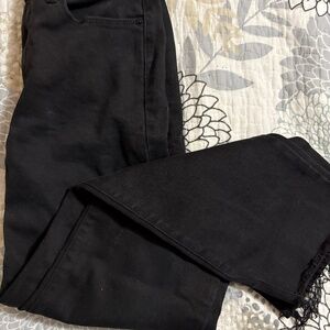Black jeans distressed hem
